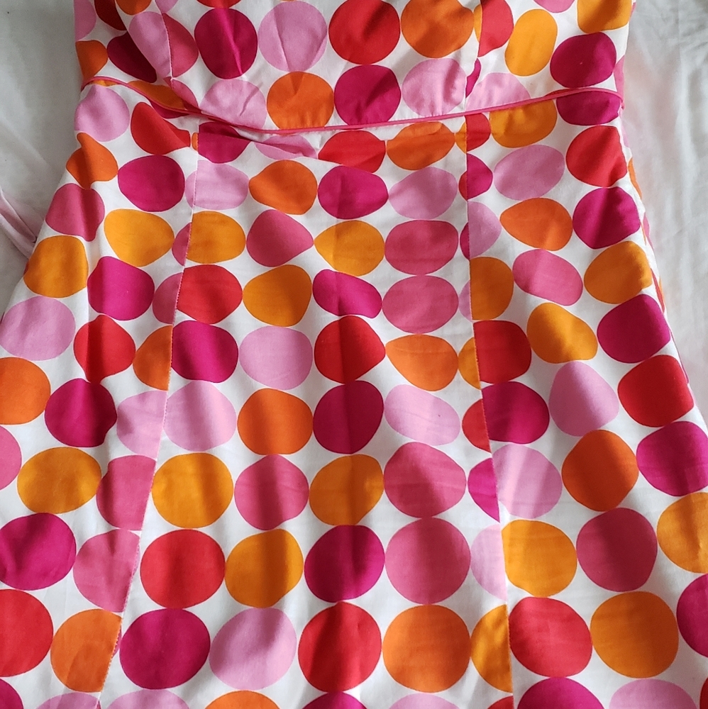 Gorgeous comfy retro primt polka dot strapless midi dress